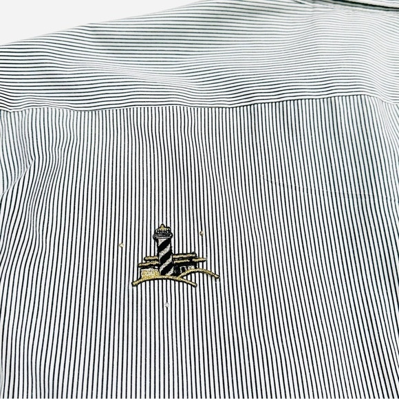 Vintage Las Olas Nautical Embroidered & Embellished Button Down Striped Shirt - Picture 5 of 6